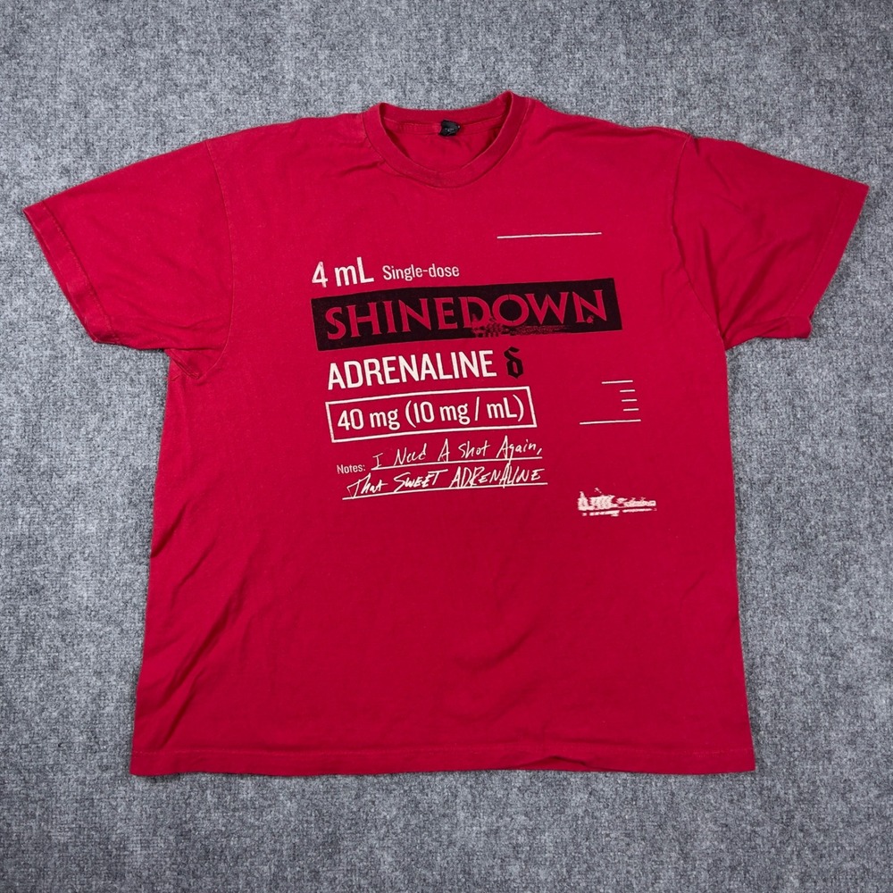 Shinedown Tour Shirt Mens‎ XL Red Adrenaline Summer 2013 Concert Graphic Tee